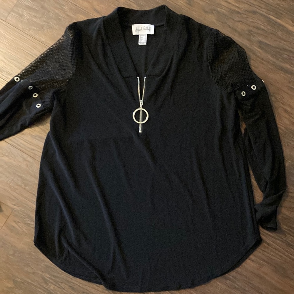 Joseph Ribhoff Blouse Fishnet trim